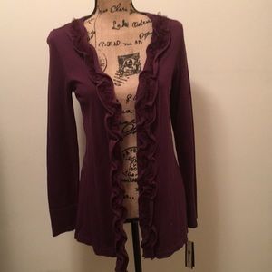 Ⓜ️tall burgundy open sweater